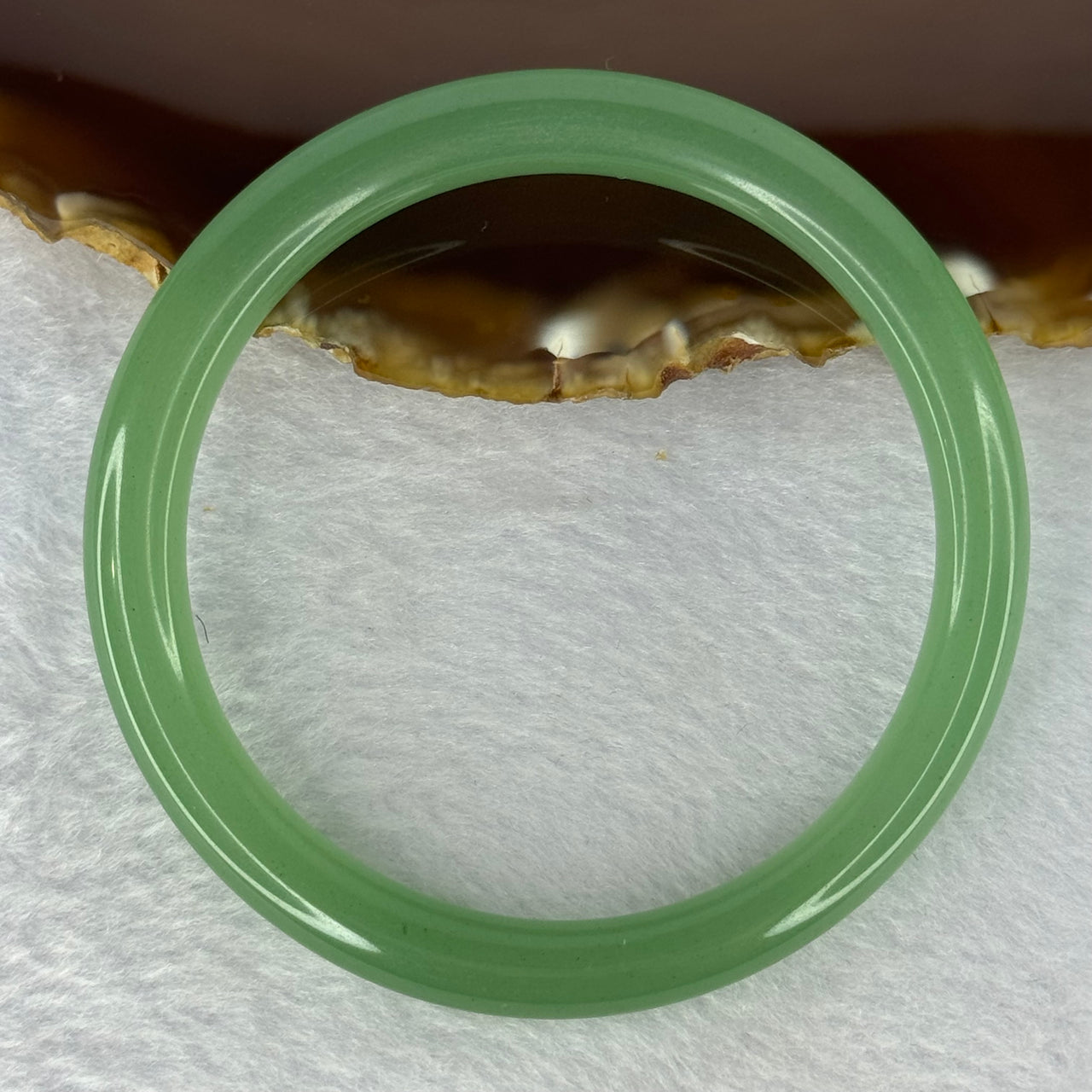 Transparent Green Quartzite Jade Bangle 天山玉手镯 Internal Diameter 59.5mm 27.39g 8.3 by 8.3mm - Huangs Jadeite and Jewelry Pte Ltd