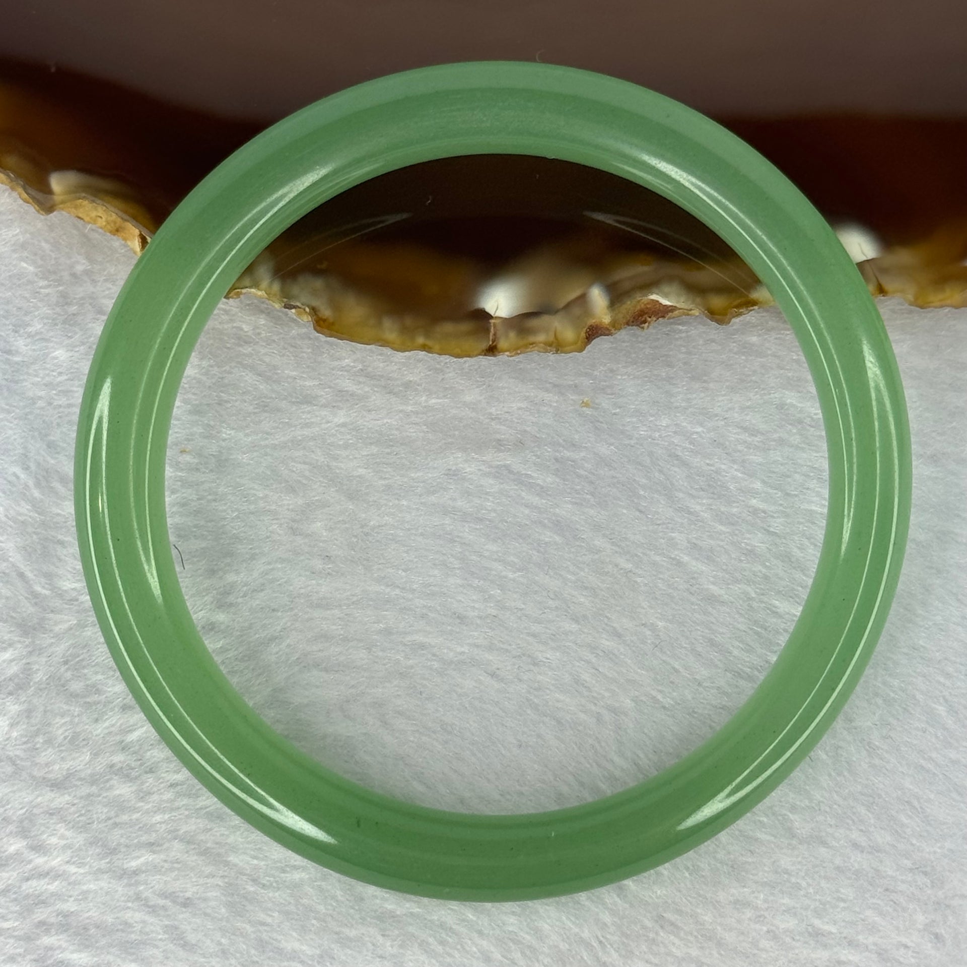 Transparent Green Quartzite Jade Bangle 天山玉手镯 Internal Diameter 59.5mm 27.39g 8.3 by 8.3mm - Huangs Jadeite and Jewelry Pte Ltd