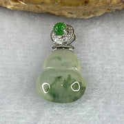 Certified Type A 18k White Gold Icy Green Piao Hua Hulu Jade Jadeite 2.00g 23.9 by 11.7 by 5.1mm - Huangs Jadeite and Jewelry Pte Ltd