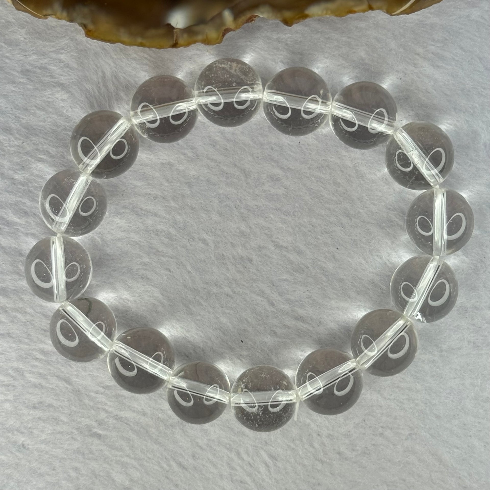 Natural Clear Quartz Beads Bracelet 天然白水晶手链 45.74g 17.5cm 12.9mm 16 Beads - Huangs Jadeite and Jewelry Pte Ltd