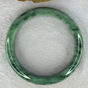 Type A Spicy Green with Dark Green Piao Hua Jadeite Bangle Internal Diameter 58.3mm 59.99g 12.6 by 8.7mm (Close to Perfect) - Huangs Jadeite and Jewelry Pte Ltd