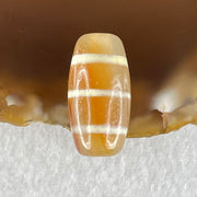 Natural Powerful Tibetan Old Oily Agate 3-Lines Dzi Bead Heavenly Master (Tian Zhu) 三行天诛 3.23g 20.1 by 10.4mm - Huangs Jadeite and Jewelry Pte Ltd