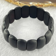 Natural Dark Matt Black Amber Beads Bracelet 天然大黑天翁琥珀手链 22.84g 24.8 by 14.4 by 6.9mm 16pcs - Huangs Jadeite and Jewelry Pte Ltd