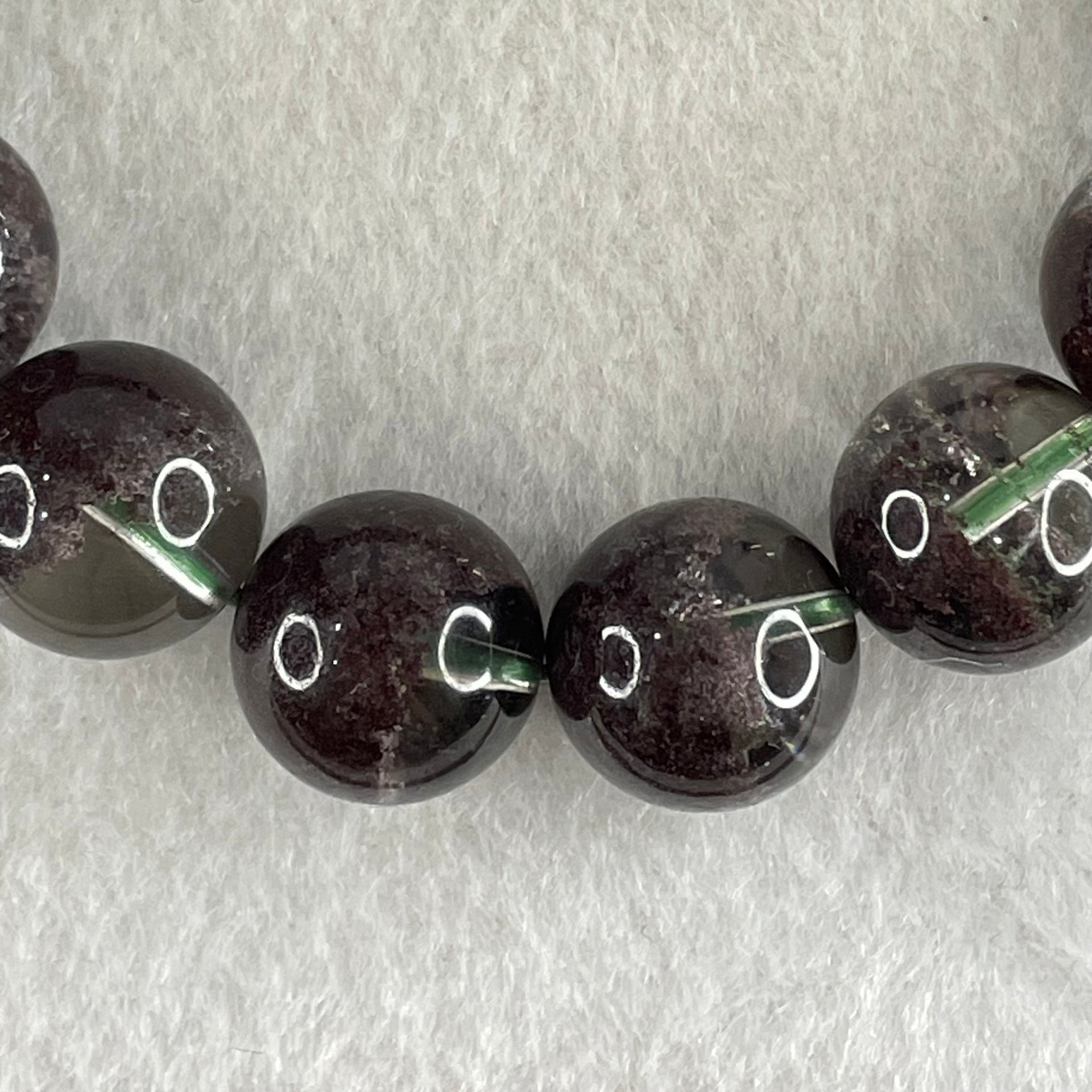 Good Grade Natural Red Phantom Quartz Beads Bracelet 53.77g 17cm 13.9mm 16 Beads - Huangs Jadeite and Jewelry Pte Ltd