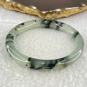 Translucent Grey with Green Piao Hua Sodium Feldspar Jade Bangle Internal Diameter 55.1mm 8.4 by 7.7mm (External Line) - Huangs Jadeite and Jewelry Pte Ltd