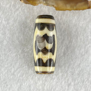 Natural Powerful Tibetan Old Oily Agate Double Garuda Dzi Bead Heavenly Master (Tian Zhu) 5.85g 28.2 by 11.5mm - Huangs Jadeite and Jewelry Pte Ltd