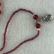 Natural Red Garnet Beads Necklace 11.43g 48cm 6.5mm 8Beads - 2.6mm 92Beads - Huangs Jadeite and Jewelry Pte Ltd