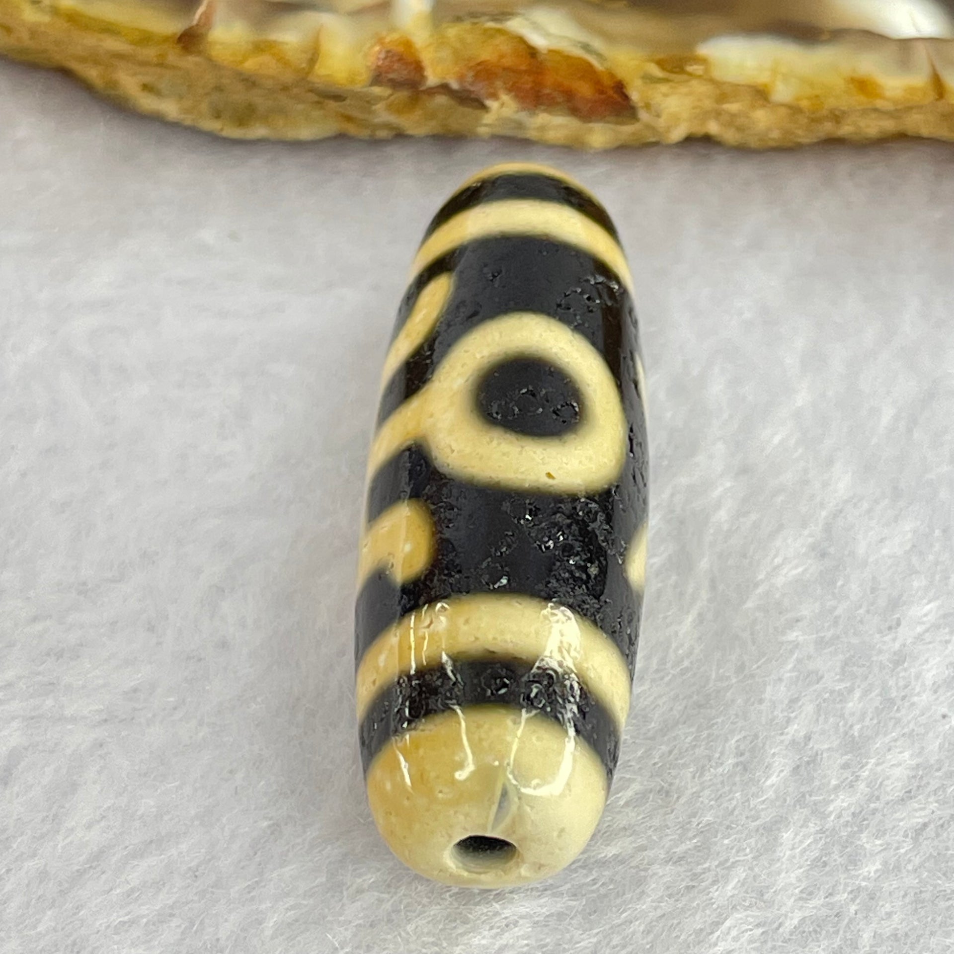 Natural Powerful Tibetan Old Oily Agate Patina Guiren Tairen Human Dzi Bead Totem Amulet Heavenly Master (Tian Zhu) 贵人天诛 9.72g 38.5 by 12.8mm - Huangs Jadeite and Jewelry Pte Ltd