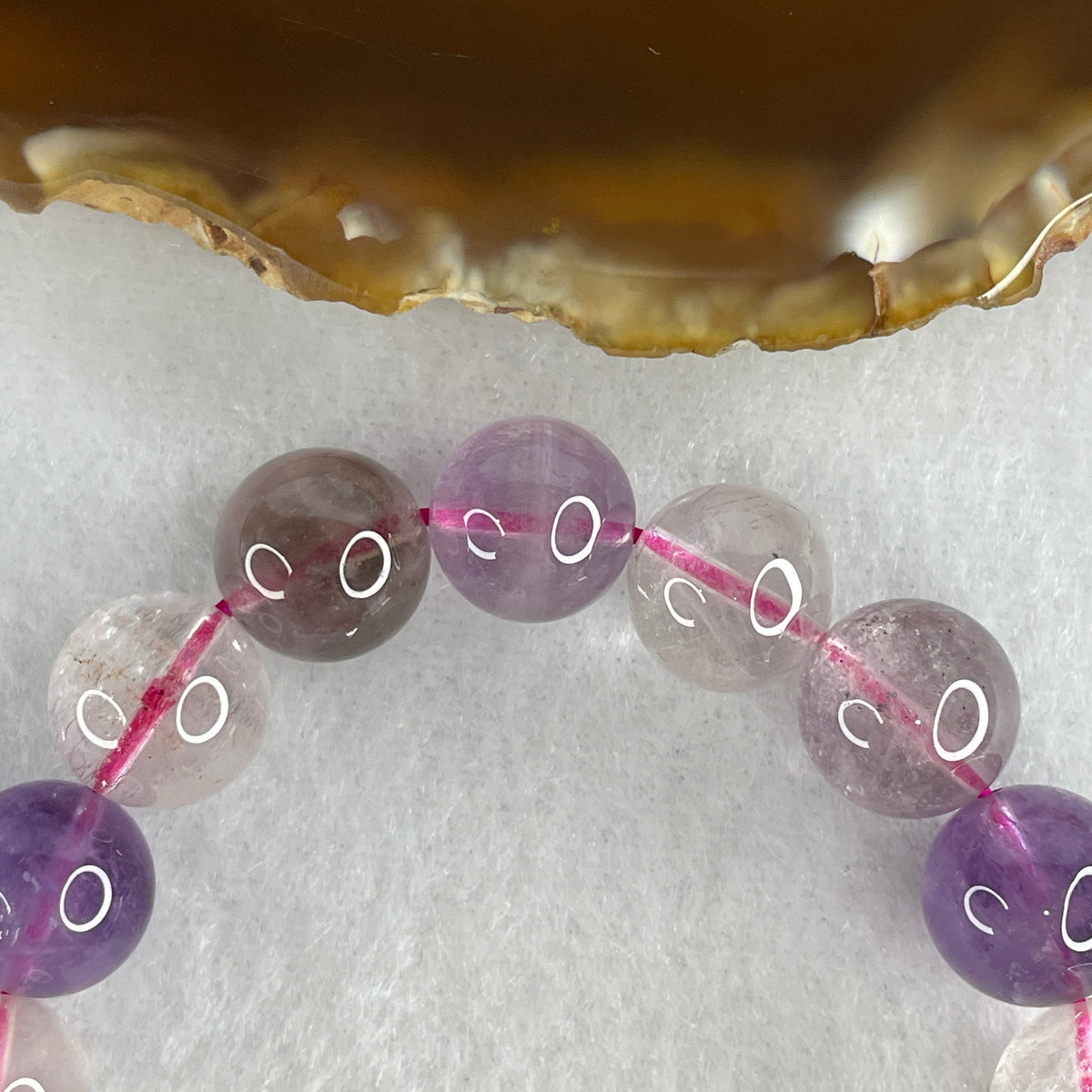Certified Entry-Grade Natural Super 7 Crystal Beads Bracelet | Bold Statement Showcase Strand | Authentic Sacred Seven Multi-Mineral Inclusions Quartz Spiritual Catalyst & Auric Shield Bracelet (21.50g | 16.5cm Length | 11.3mm | 18 Beads)