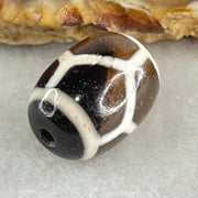 Natural Powerful Tibetan Old Oily Agate Turtle or Tortoise Shell Bead Heavenly Master (Tian Zhu) 龟壳天珠 4.41g 17.4 by 13.0mm - Huangs Jadeite and Jewelry Pte Ltd