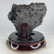 Natural Black Moissanite Rough Display with Wooden Stand 1,419.6g by 145.0 by 140.0 by 135.0mm - Huangs Jadeite and Jewelry Pte Ltd
