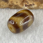 Natural Powerful Tibetan Old Oily Agate Tiger Tooth Daluo Dzi Bead Heavenly Master (Tian Zhu) 1.54g 12.1 by 8.7mm - Huangs Jadeite and Jewelry Pte Ltd