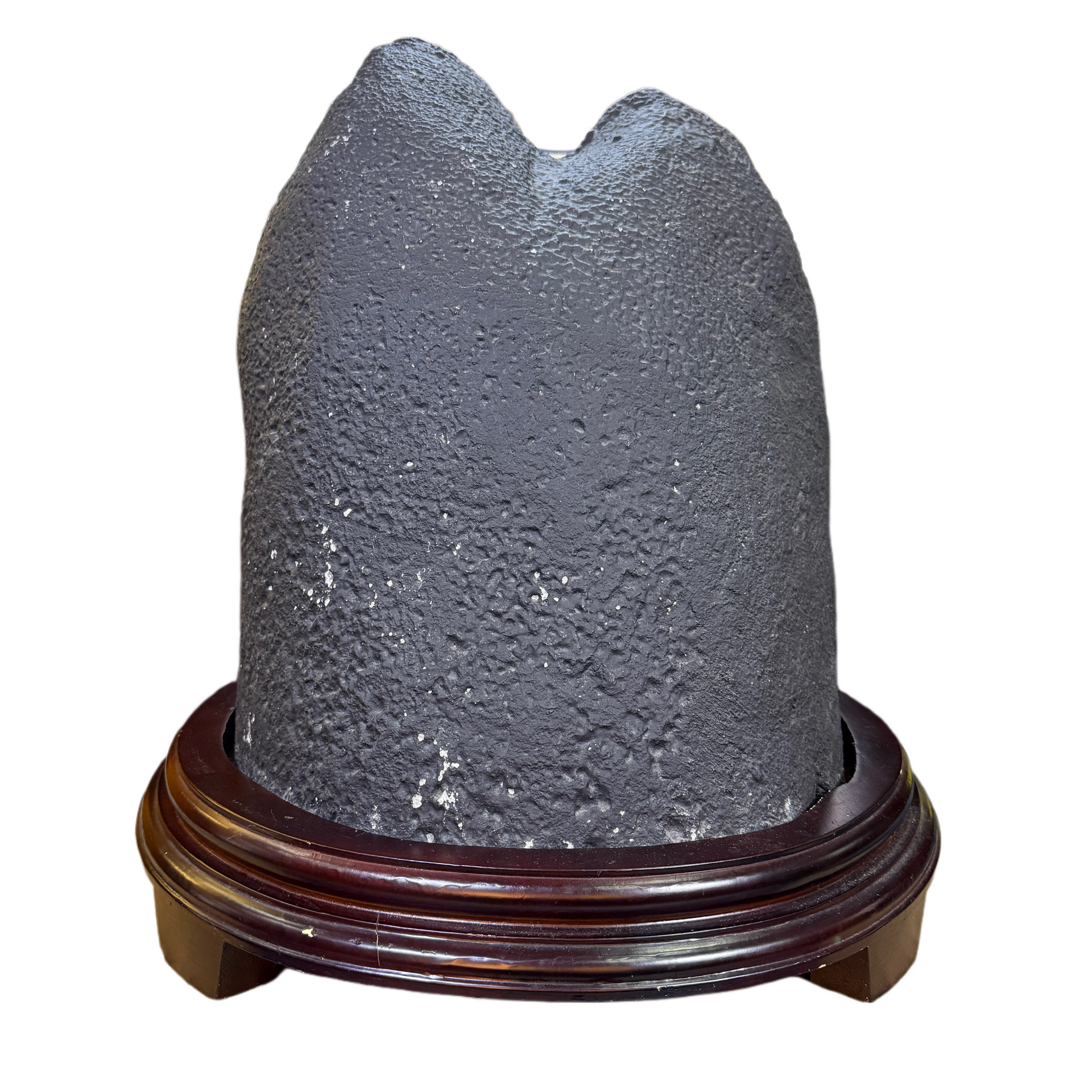 Natural Brazil Double Mountain Shape Amethyst Cave with Wooden Stand Display 51.060,0g 530.0 by 400.0 by 545.0mm - Huangs Jadeite and Jewelry Pte Ltd