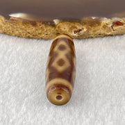 Natural Powerful Tibetan Old Oily Agate 6 Eye with 4 Eye Vajra Dzi Bead Heavenly Master (Tian Zhu) 六眼加四眼金刚杵天诛 8.17g 37.9 by 11.7mm - Huangs Jadeite and Jewelry Pte Ltd