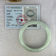 Type A Light Green Jadeite Bangle Internal Diameter 57.2mm 67.19g 14.0 by 8.9mm (Slight Internal Line) - Huangs Jadeite and Jewelry Pte Ltd