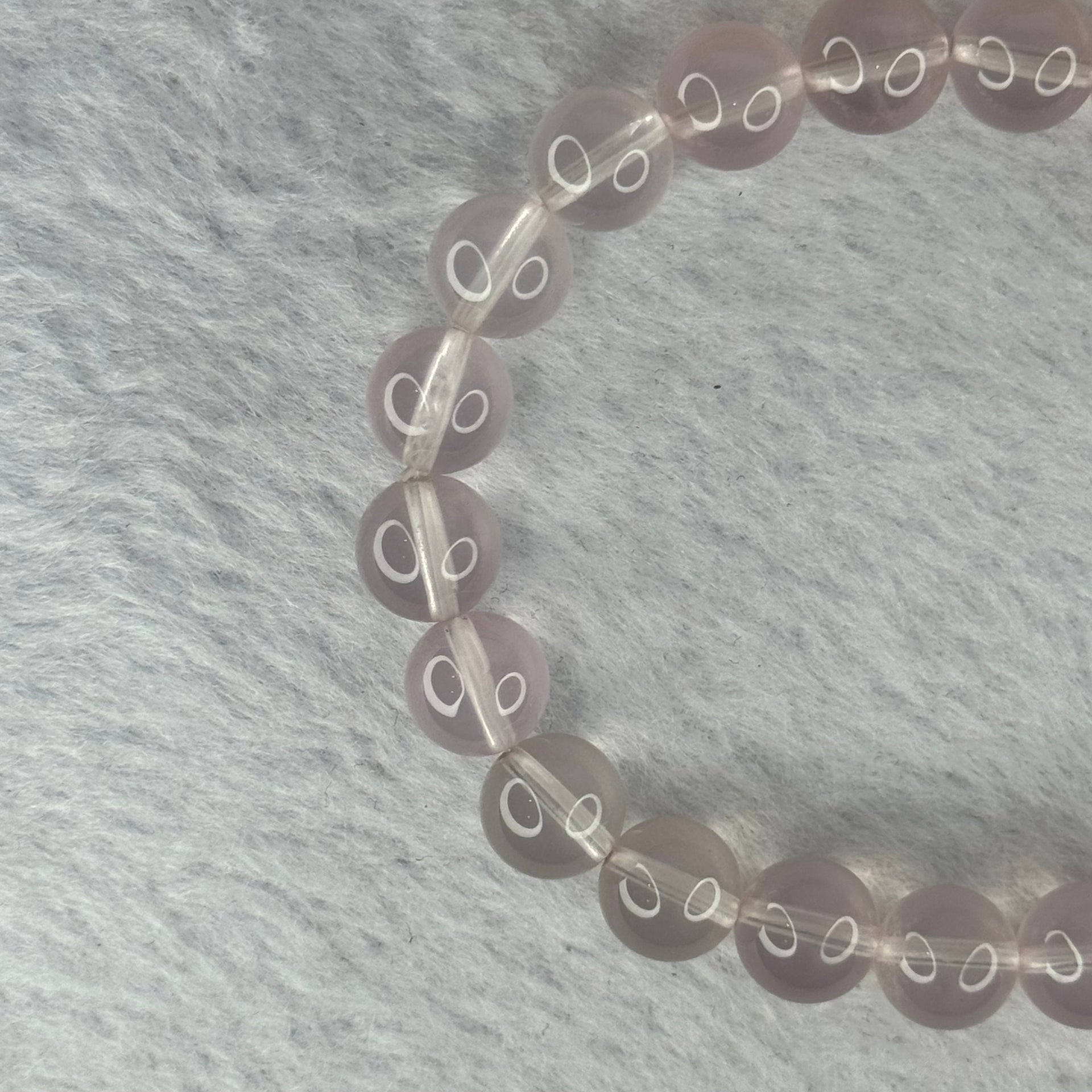 Natural Rose Quartz Beads Bracelet 天然玫瑰石英珠手链 22.49g 17cm 9.1mm 22 Beads - Huangs Jadeite and Jewelry Pte Ltd