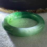 Natural Icy Green Flora Agate Bangle 69.36g Internal Diameter 59.4mm 13.2 by 11.3mm (Perfect) - Huangs Jadeite and Jewelry Pte Ltd
