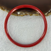 Natural Red Cinnabar Bangle with Inscription 15.30g Internal Diameter 60.7mm 5.3 by 5.5mm - Huangs Jadeite and Jewelry Pte Ltd