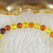 Natural Mixed Color Amber Beads Bracelet 2.53g 16cm 5.2mm 38 Beads - Huangs Jadeite and Jewelry Pte Ltd