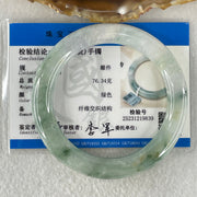 Type A Light Green with Green piao Hua Floral Jadeite Bangle 54.80g Inner Diameter 55.9mm 10.2 by 10.6mm (Internal Lines) - Huangs Jadeite and Jewelry Pte Ltd