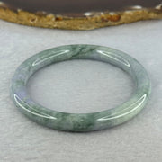 Type A Deep Lavender and Green Piao Hua Jadeite Bangle 34.38g Internal Diameter 56.0mm 8.1 by 8.1mm (External Line) - Huangs Jadeite and Jewelry Pte Ltd