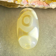 Natural Powerful Tibetan Old Oily Agate 3 Eyes Dzi Bead Heavenly Master (Tian Zhu) 三眼天诛 2.96g 20.2 by 10.0mm - Huangs Jadeite and Jewelry Pte Ltd