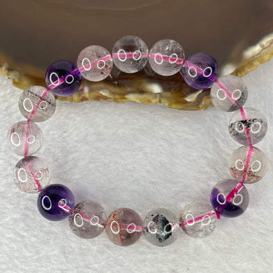 Above Average Grade Natural Super 7 Crystal Beads Bracelet 天然超级七水晶珠手链 42.68g 18cm 12.3mm 17 Beads - Huangs Jadeite and Jewelry Pte Ltd