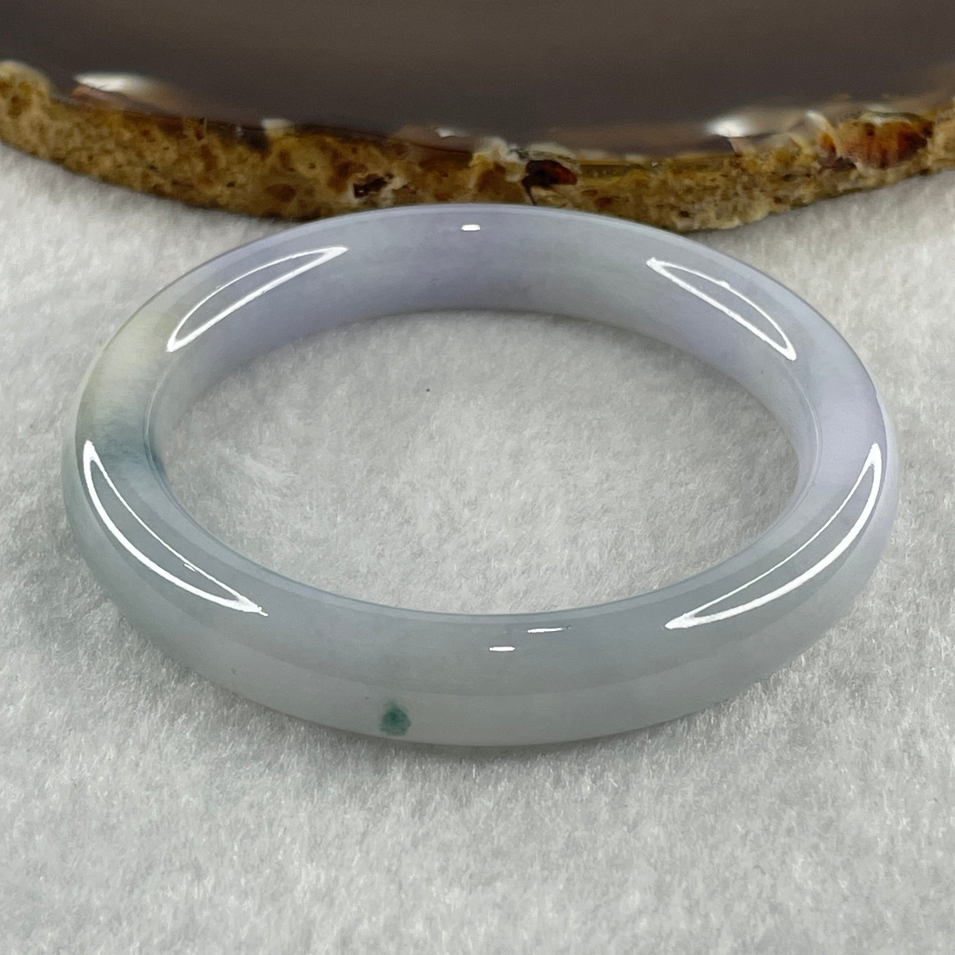 Type A Light to Faint Lavender with Dark Green Piao Hua Jadeite Bangle Internal Diameter 50.9mm 40.08g 9.9 by 8.6mm (Very Slight Internal Lines ) - Huangs Jadeite and Jewelry Pte Ltd