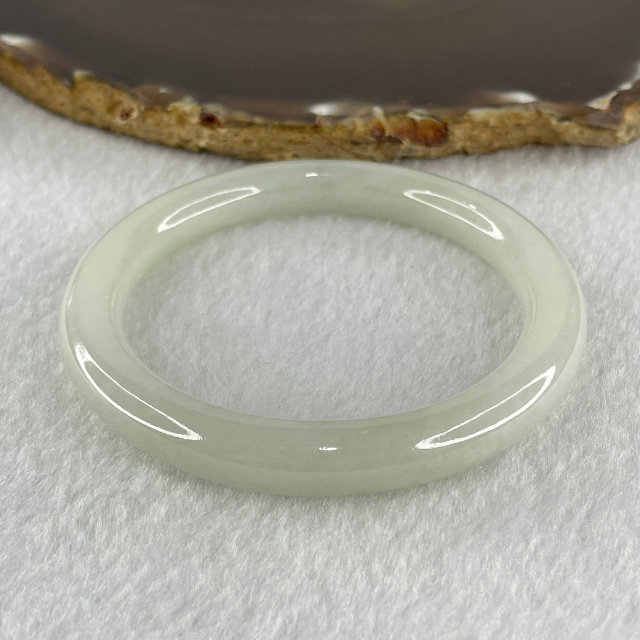 Type A Faint Green Jadeite Bangle 38.74g 8.5 by 8.5mm 54.4mm (Close to Perfect)