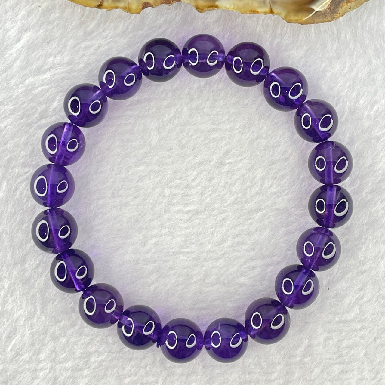 Very Good Grade Natural Amethyst Bracelet 24.31g 16cm 9.6mm 20 Beads - Huangs Jadeite and Jewelry Pte Ltd
