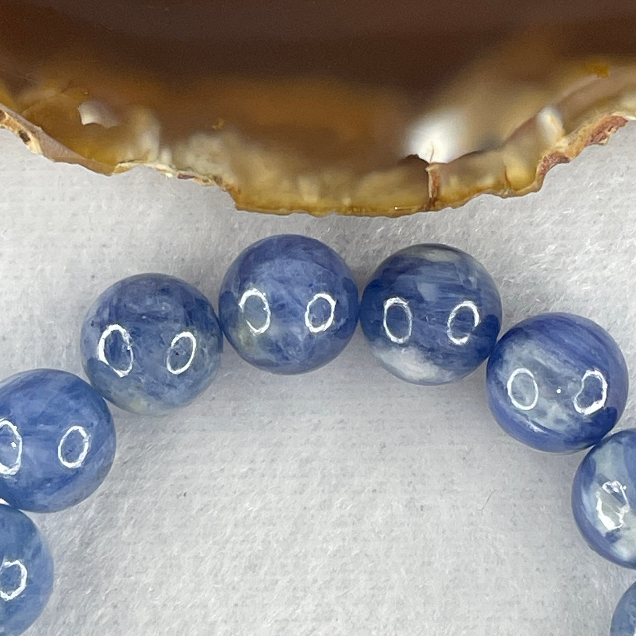 Natural Blue Kyanite Beads Bracelet 41.13g 15cm 11.1mm 17 Beads