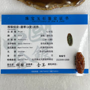 Certified Natural Type A Reddish Brown with Blueish Green Jadeite Dragon Charm 6.97g 30.4 by 13.2 by 10.8mm - Huangs Jadeite and Jewelry Pte Ltd
