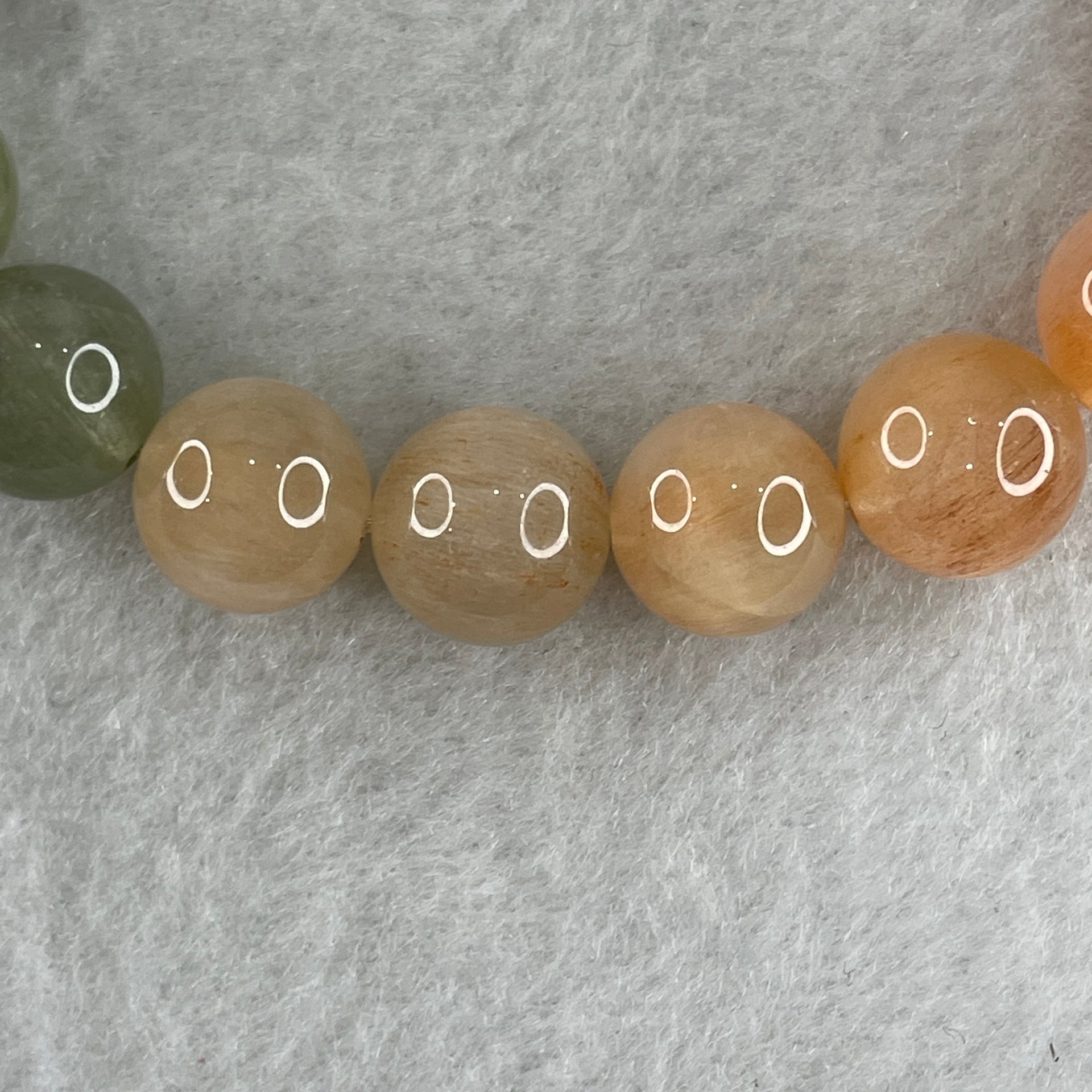 Certified Natural Good Grade Muti Color Rabbit Hair Rutilated Quartz Beads Bracelet 34.103g 16cm 11.3mm 18Beads - Huangs Jadeite and Jewelry Pte Ltd