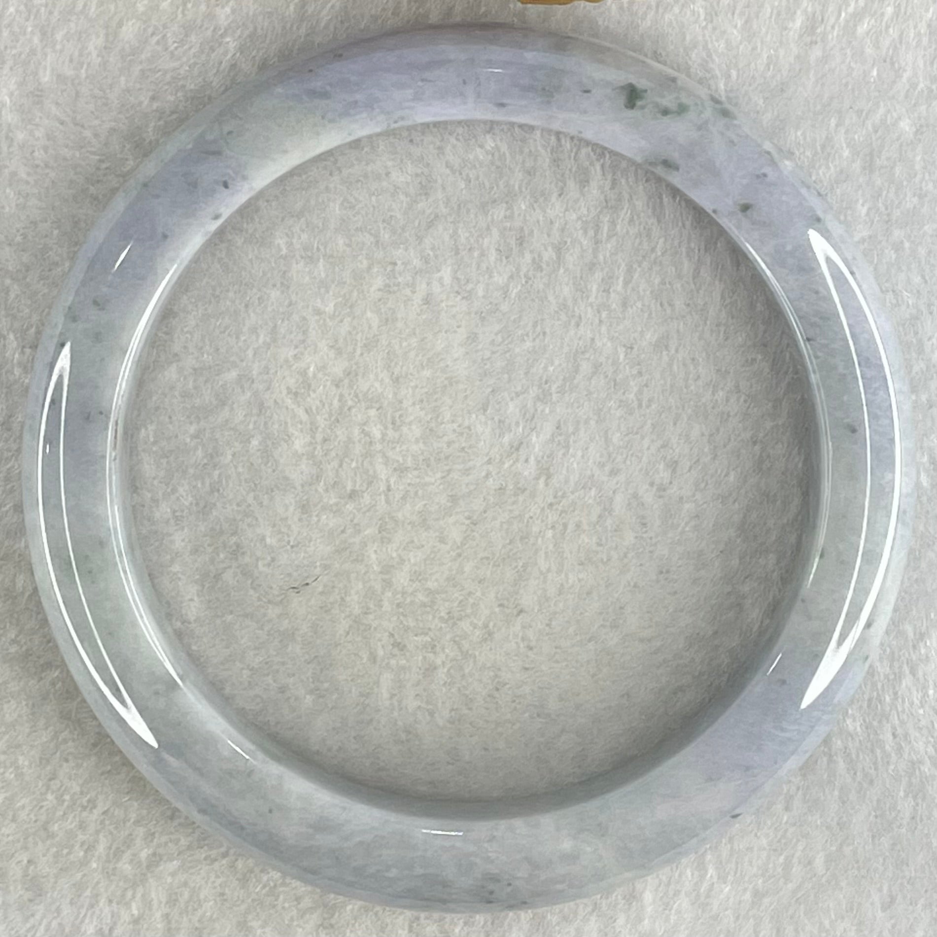 Type A Deep Lavender Light Blueish Green with Blueish Green Spots Jadeite Bangle 55.98g Internal Diameter 59.9mm 11.2 by 9.0mm (Close to Perfect) - Huangs Jadeite and Jewelry Pte Ltd