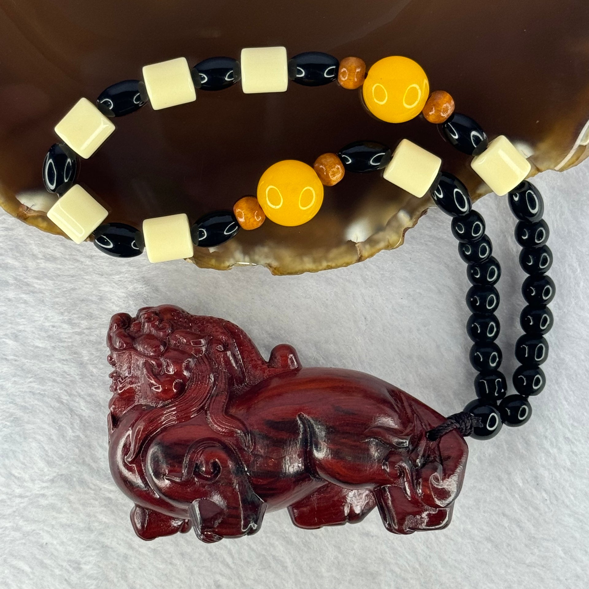 Natural African Rosewood Pixiu Handplay 天然非洲紫檀貔貅手把件 47.35g 35.6 by 28.2 by 43.4mm - Huangs Jadeite and Jewelry Pte Ltd