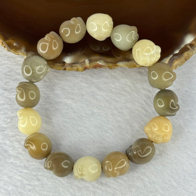 Natural Mixed Color Bodhi Beads in Paw Bracelet 20.08g 17cm 12.6mm 16 Beads - Huangs Jadeite and Jewelry Pte Ltd