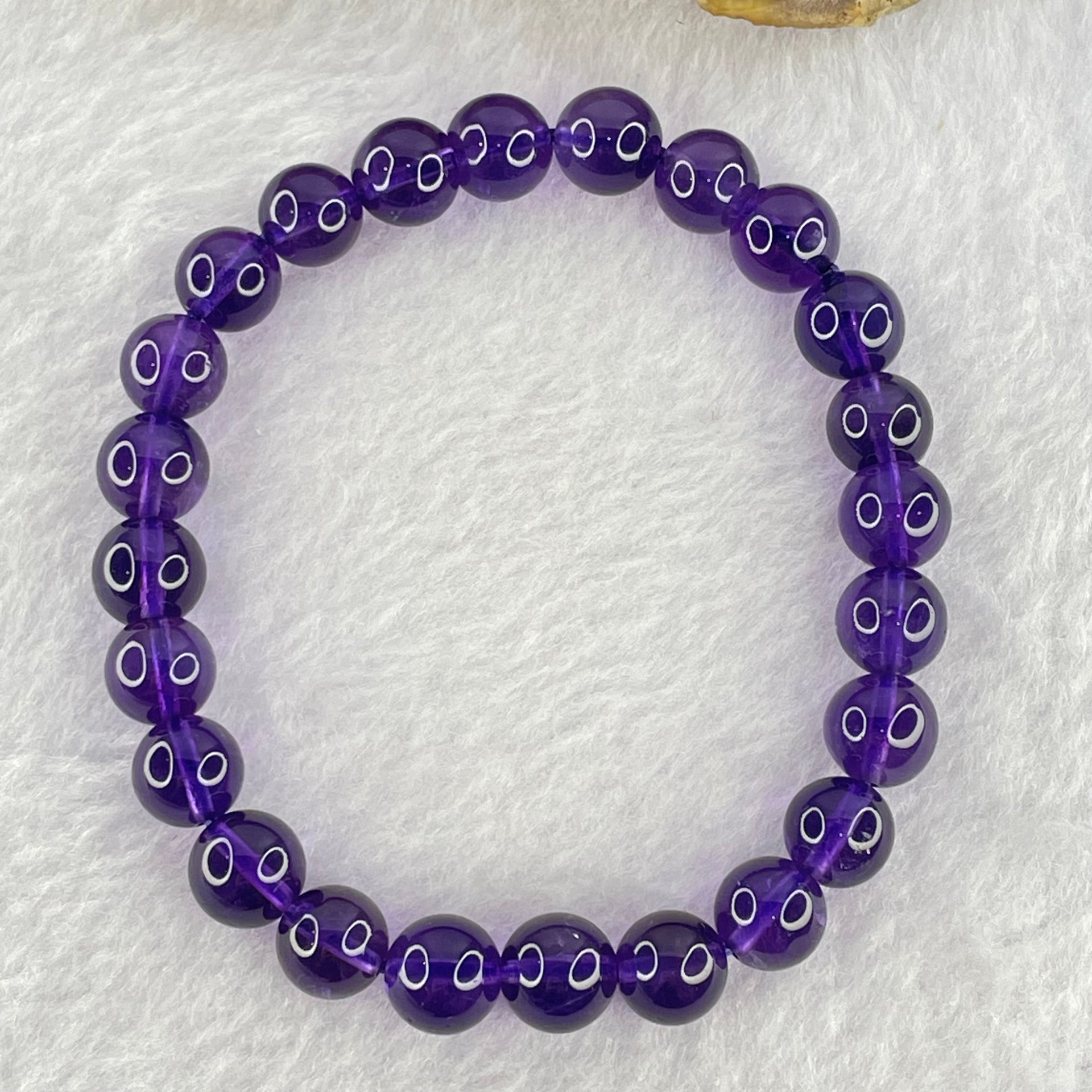 Very Good Grade Natural Amethyst Bracelet 18.19g 16cm 8.4mm 24 Beads - Huangs Jadeite and Jewelry Pte Ltd