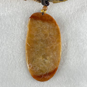 Grandmaster Type A Brown with Reddish  Patches Jadeite Cai Shen with Tong Zi Ingot and Dragon  Pendant 吉星高照 48.68g 76 by 39.7 by 6.3mm - Huangs Jadeite and Jewelry Pte Ltd