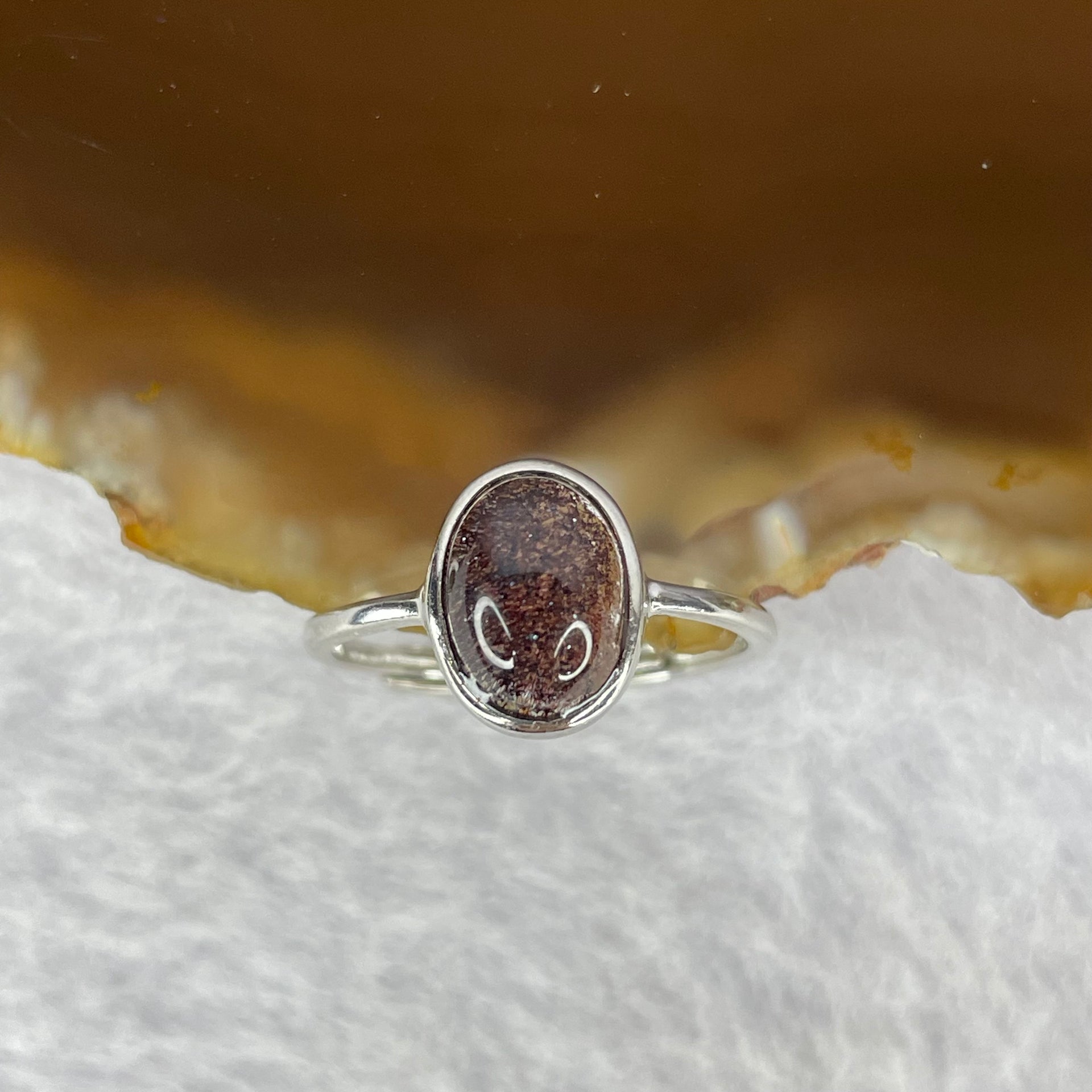 Good Grade Natural Super 7 Crystal in 925 Sliver Ring (Adjustable Size) 天然超级七水晶 925 银戒指（可调节尺寸) 1.59g 8.5 by 6.3 by 4.2mm - Huangs Jadeite and Jewelry Pte Ltd