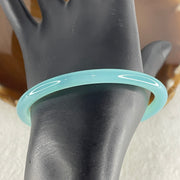 Natural Blue Chalcedony Agate Bangle | 61.2mm Inner Diameter (15.13g 5.6x6.0mm | Perfect Flawless Grade | Serenity, Eloquence & Calming Mind) - Huangs Jadeite and Jewelry Pte Ltd
