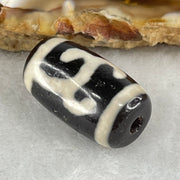Natural Powerful Tibetan Old Oily Black White Agate Green Tara Dzi Bead Heavenly Master (Tian Zhu) 绿度母天珠 3.94g 19.6 by 11.1mm - Huangs Jadeite and Jewelry Pte Ltd