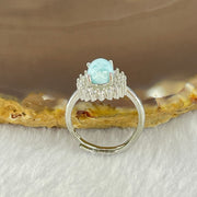 Natural Larimar in S925 Sliver Ring 2.42g 7.9 by 5.8 by 4.1mm - Huangs Jadeite and Jewelry Pte Ltd