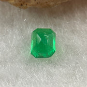 Natural Colombia Vivid Green Emerald (Beryl) Cut-Cornered Rectangular Step cut 0.42ct 4.8 by 3.7 by 3.2mm - Huangs Jadeite and Jewelry Pte Ltd
