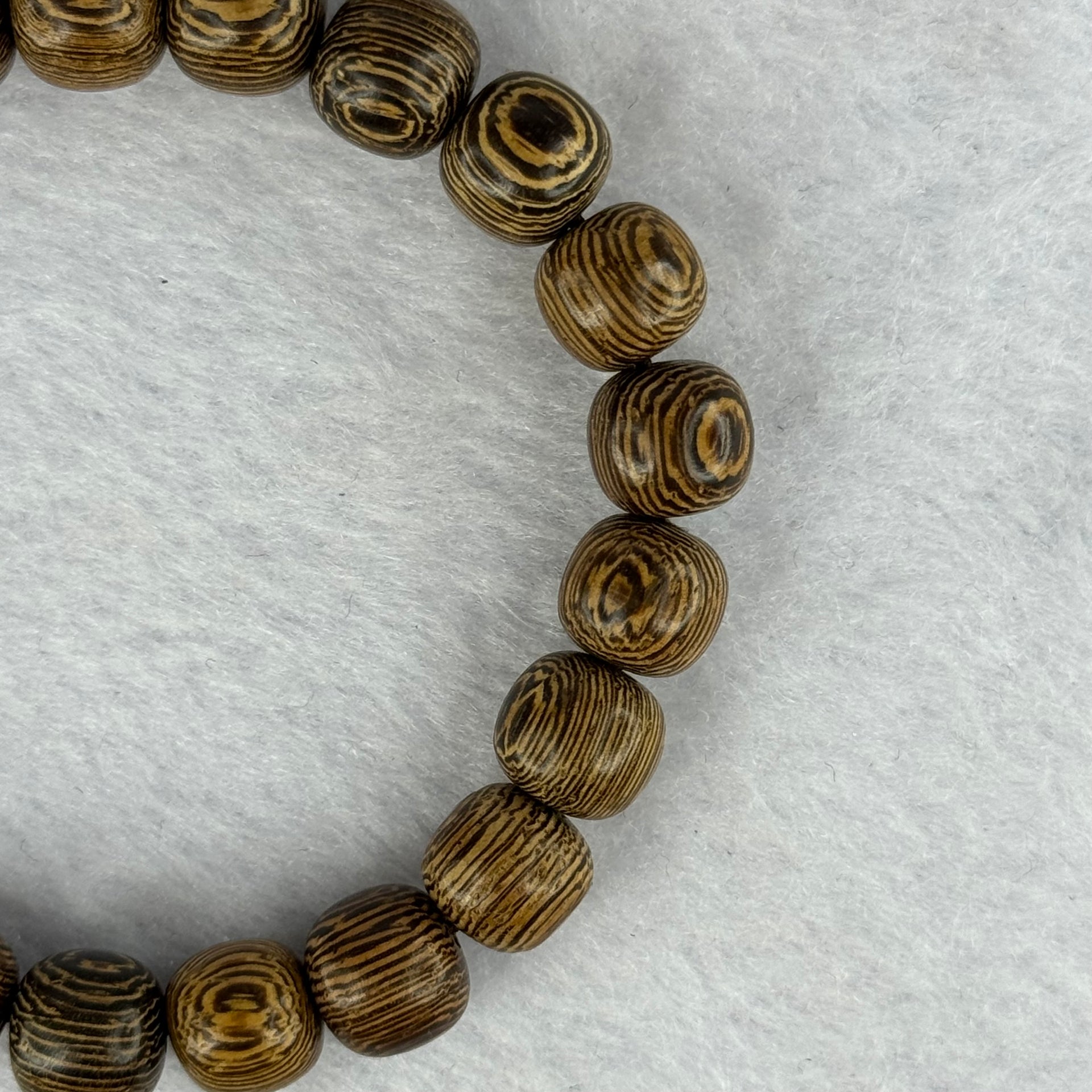 Natural Wenge Wooden Beads Bracelets 天然鸡翅木手链 9.37 16.5cm 10.3mm 21 Beads - Huangs Jadeite and Jewelry Pte Ltd