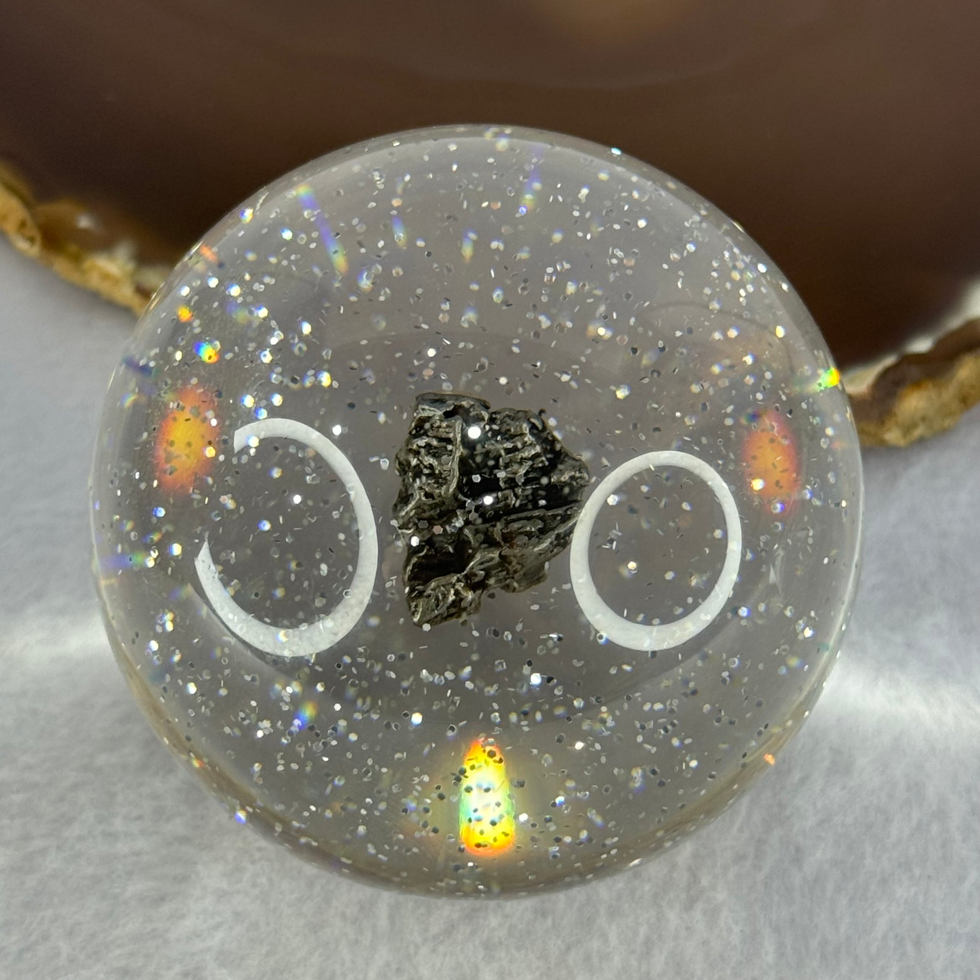 Natural Meteorite Ball Display Approximately Dimensions 155.52g 60.0mm by 76mm (This item has multiple quantity and every piece is unique, and each meteorite may look slightly different) - Huangs Jadeite and Jewelry Pte Ltd