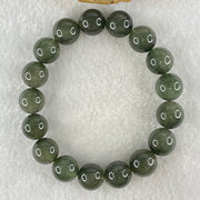 Good Grade Natural Cats Eye Green Rutilated Quartz Beads Bracelet 45.55g 18.5cm 12.7mm 17 Beads - Huangs Jadeite and Jewelry Pte Ltd