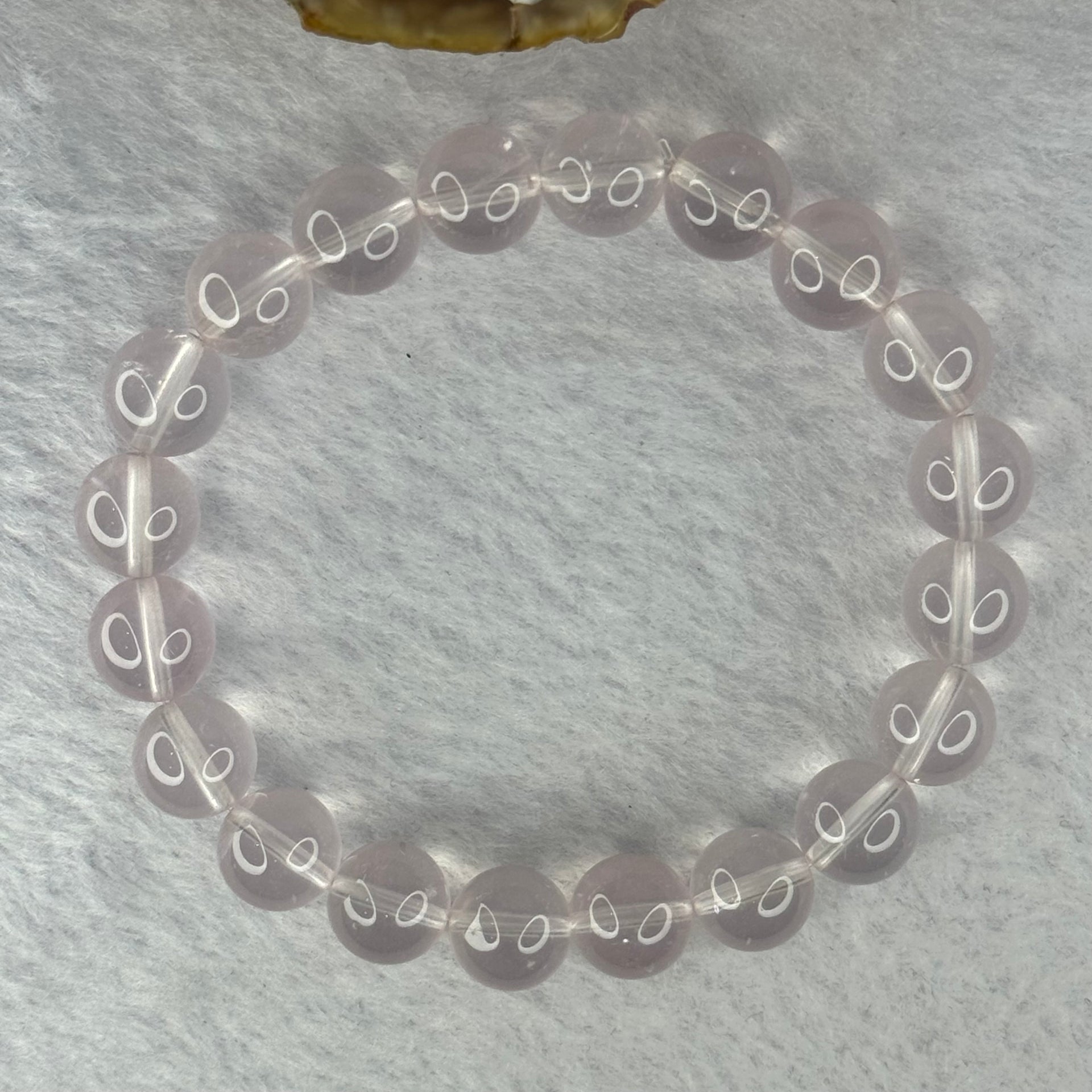Natural Rose Quartz Beads Bracelet 天然玫瑰石英珠手链 29.28g 17.5cm 10.3mm 20 Beads - Huangs Jadeite and Jewelry Pte Ltd