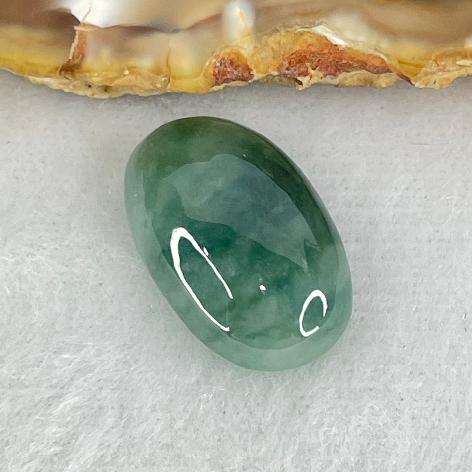Type A Wuji Grey with Green Cabouchon Jadeite Stone For Setting 3.01g 18.4 by 12.0 by 6.8mm - Huangs Jadeite and Jewelry Pte Ltd