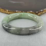 Type A Green Lavender with Grey Wuji Patches Jadeite Bangle Internal Diameter 59.7mm 90.66g 13.5 by 11.6mm (Slight Internal Lines) - Huangs Jadeite and Jewelry Pte Ltd