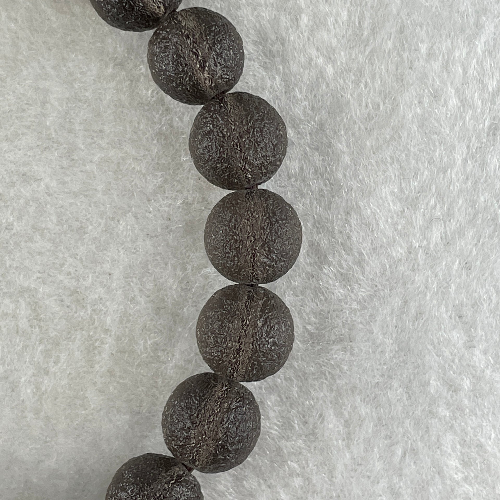 Grey Liuli Beads Bracelet 20.48g 16cm 9.5mm 21Beads - Huangs Jadeite and Jewelry Pte Ltd